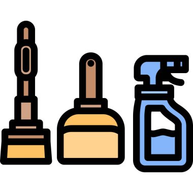 Şişe ve oje ikonu seti. vektör illüstrasyonu