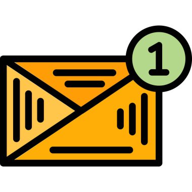 E- posta simgesi renk ana hatları vektörü