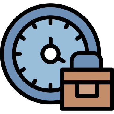 Zaman yönetimi simgesi. Taslak zaman yönetimi vektör rengi düz izole