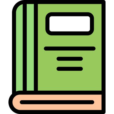 kitap eğitimi simgesi renk ana hatları vektörü