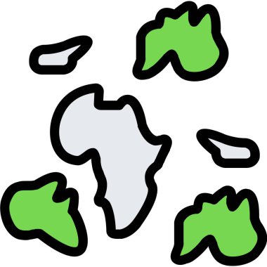 Afrika karikatür karalama vektör çizimi haritası