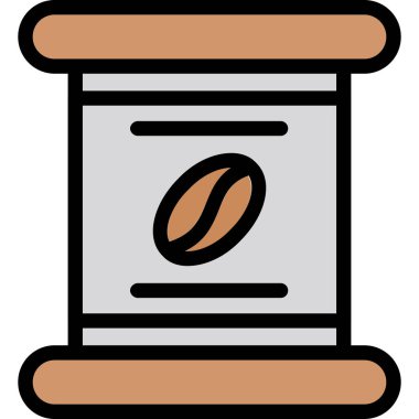 Kahve makinesi simgesi renk ana hatları vektörü