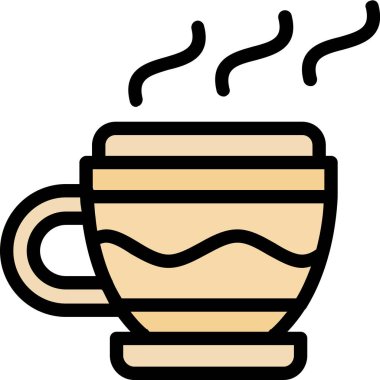 Bardak çayı ikonu - taslak biçiminde