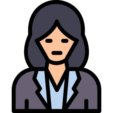 avatar iş kadını simgesi düz stil