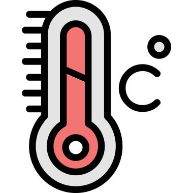 Soğuk hava sıcaklığı simgesi doldurulmuş dış hat biçiminde