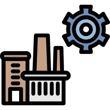 Fabrika. Web simgesi basit illüstrasyon