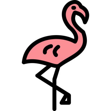 flamingo simge vektör illüstrasyonu