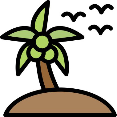 Plaj yaz palmiyesi simgesi yaz kategorisinde