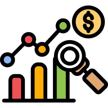 analitik analitik iş simgesi doldurulmuş ana hatlar biçimi
