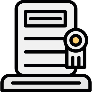 Sertifika diploma simgesi ana hat biçiminde