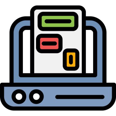 Yazıcı simgesi vektör illüstrasyonu