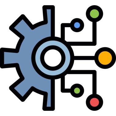 Vites simgesi ayarlanıyor. Web için dişli vektör simgelerinin özet çizimi