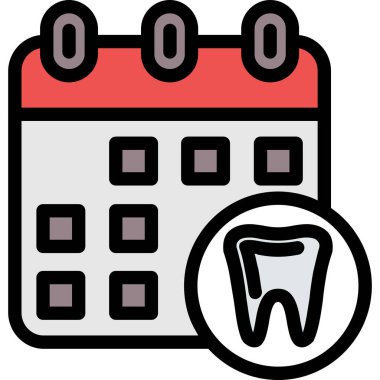 trend tasarım biçimi arka planında dişçi takvimi simgesi