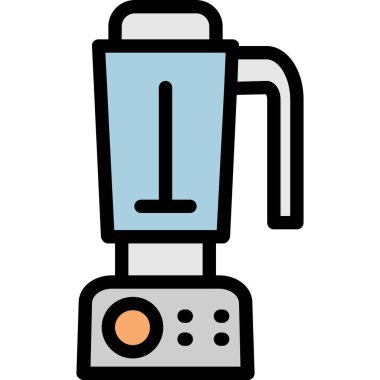 Elektrikli süpürge ikonu. Taslak süpürge vektör rengi düz izole