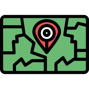 harita gezinme vektör simgesi doldurma dekoru