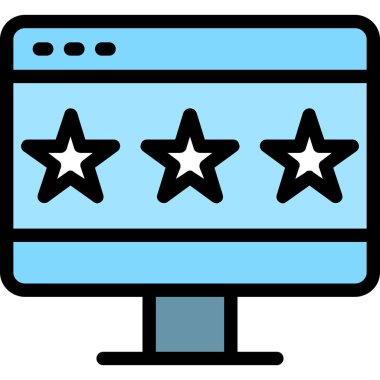 Web derecelendirme simgesi renk ana hatları vektörü