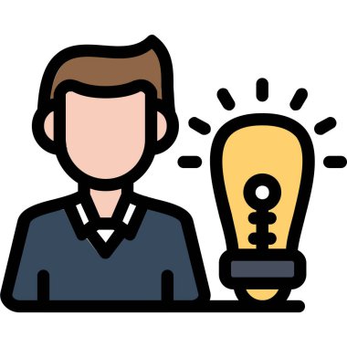 iş fikri ampul simgesi - özet biçimi