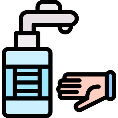 Dezenfektan eller sprey ikonu, taslak biçimi