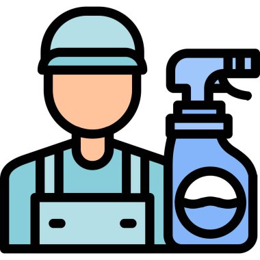 Temizlik servisi. Basit resimleme