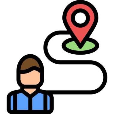 konum GPS haritası simgesi - taslak biçimi