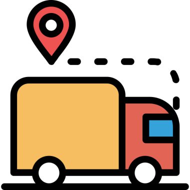 dağıtım konumu haritası simgesi - taslak biçimi