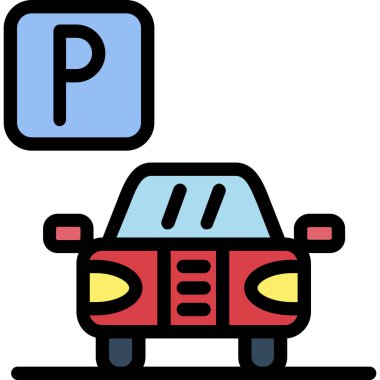 Otopark simgesi ana hatlarıyla doldurulmuş