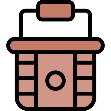 benzinlik simgesi renk ana hatları vektörü