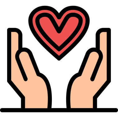 Kalp elleri. Basit resimleme