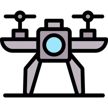 Uydu simgesi renk ana hatları vektörü