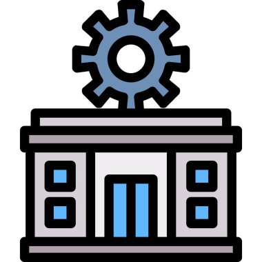 Bina. Web simgesi basit illüstrasyon