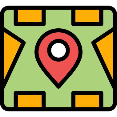 konum haritası renk dış hat vektörü