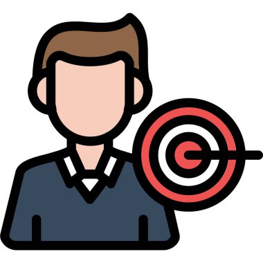 hedef vektör renk çizgisi simgesi