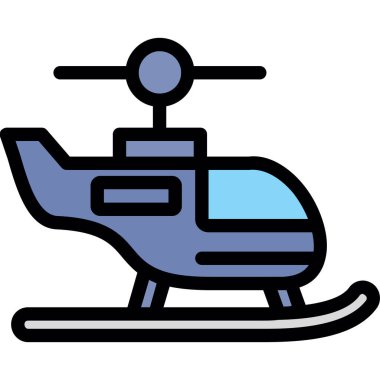 Helikopter ikonu. özet helikopter vektör rengi düz izole