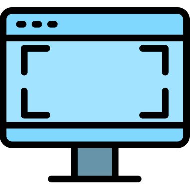 Bilgisayar ekran simgesini ana hat biçiminde izleName