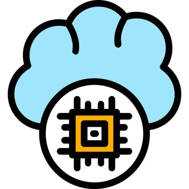 Bulut sunucusu hesaplama simgesi - taslak biçimi