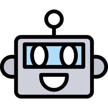 robot. Web simgesi basit illüstrasyon