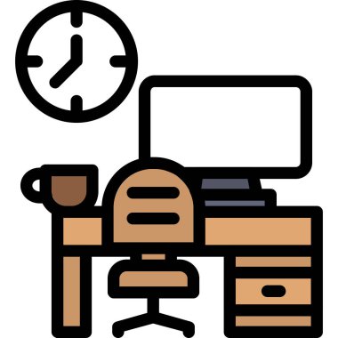 Masa saati ofis simgesi - taslak biçimi