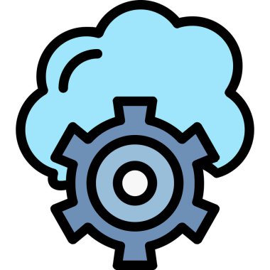 Bulut dişlisi. Web simgesi basit illüstrasyon