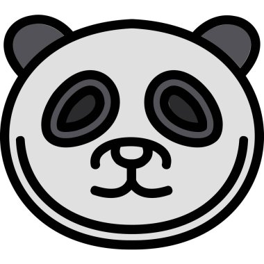 panda baş simgesi renk çizimi