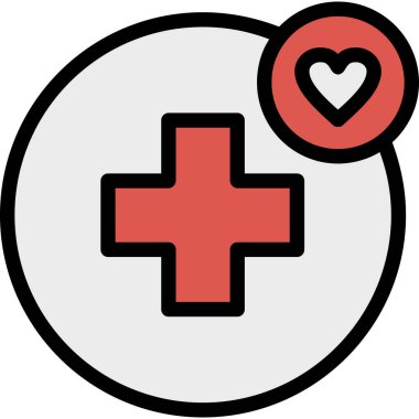 Sağlık hizmetleri kalp hastanesi ikonu - ana hatlarıyla