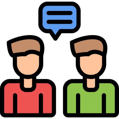 Sohbet ikonu. hat sohbet iletişim vektör rengi düz izole