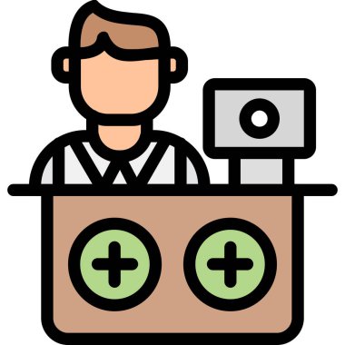 Doktor. Web simgesi basit illüstrasyon