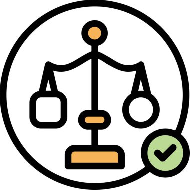 Adalet. Web simgesi basit illüstrasyon