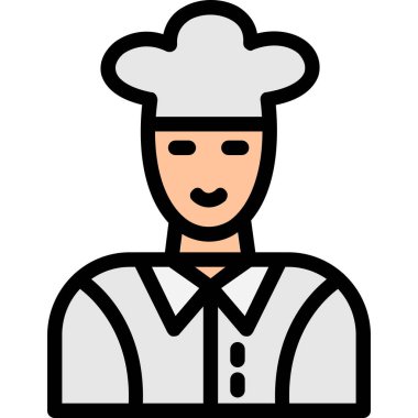 Avatar Şef ikonu ana hatlarıyla doldurulmuş