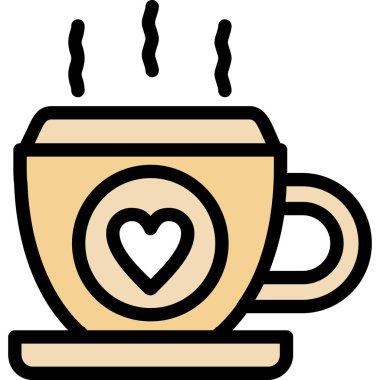 Kahve fincanı ikonu. Beyaz arkaplanda izole edilmiş web tasarımı için özet kahve fincanı vektör simgesi