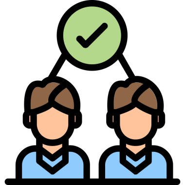 İnsanların simge çalışmalarının vektör illüstrasyonu