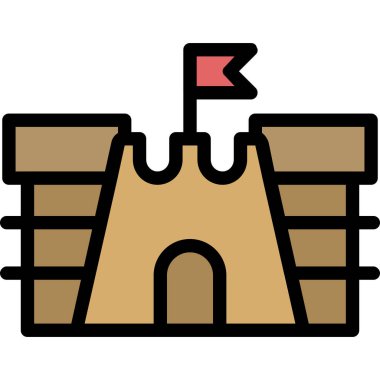 Şato. Web simgesi basit illüstrasyon