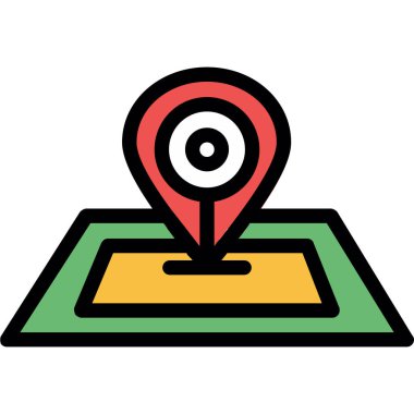 konum haritası ikon vektörü. Yer belirleme işareti. izole edilmiş sınır sembolü çizimi