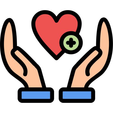 kalp hayırseverliği renk vektör illüstrasyonu