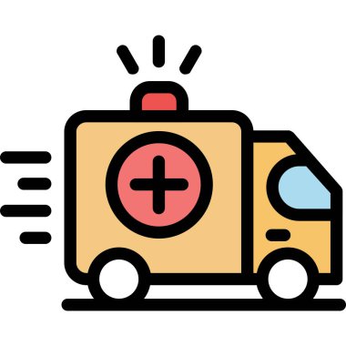 araba ambulansı acil durum simgesi